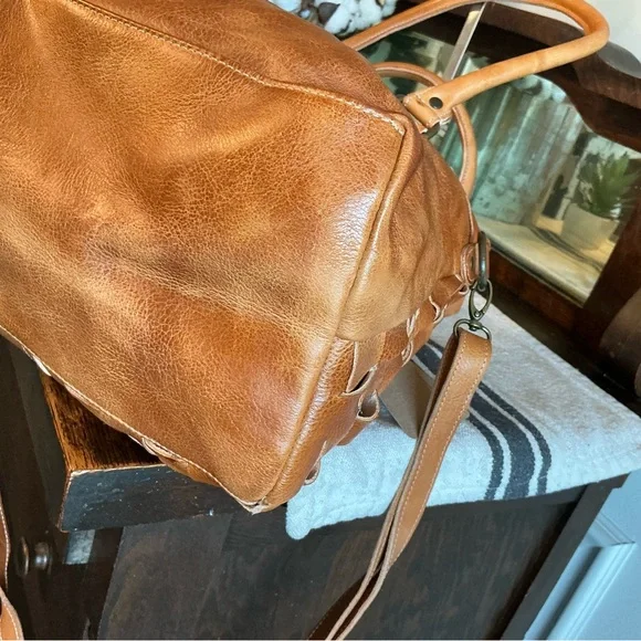 NWT Bed Stu Leather Rachel Shoulder Crossbody Bag Pecan DD Retail $345 - Picture 10 of 15